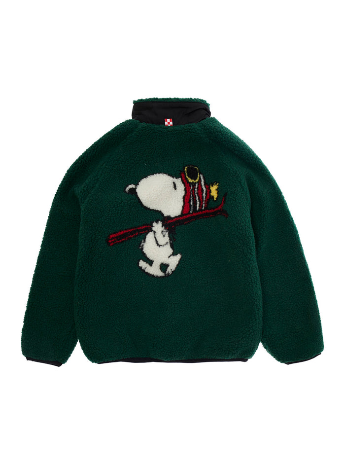 Keystone Green Jacket With Rear Snoopy Print Eco-Shearling Boy Polyester