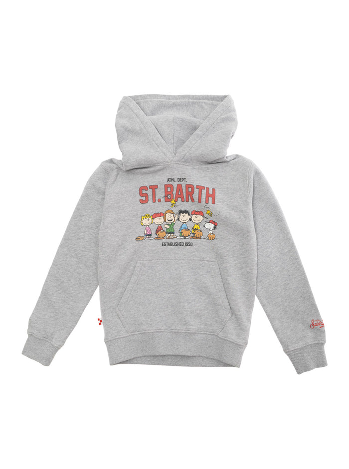 Oliver Grey Hooded Sweater With Frontal Print Wool And Cashmere Blend Boy Sweatshirts