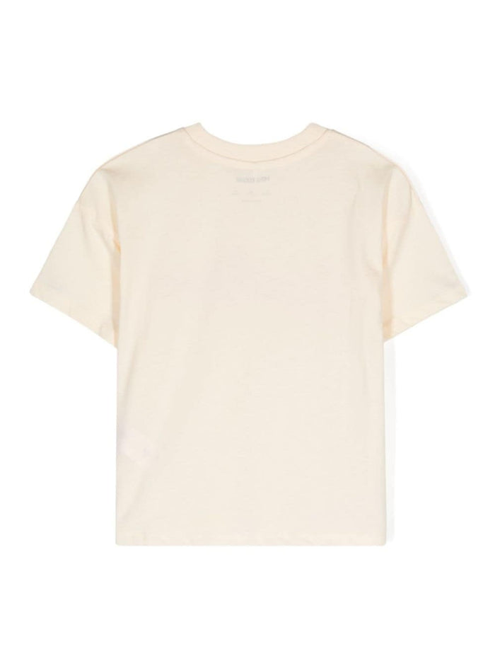 Coucou White T-Shirt With Front Print Cotton Baby Organic Tshirts And Polo Shirts
