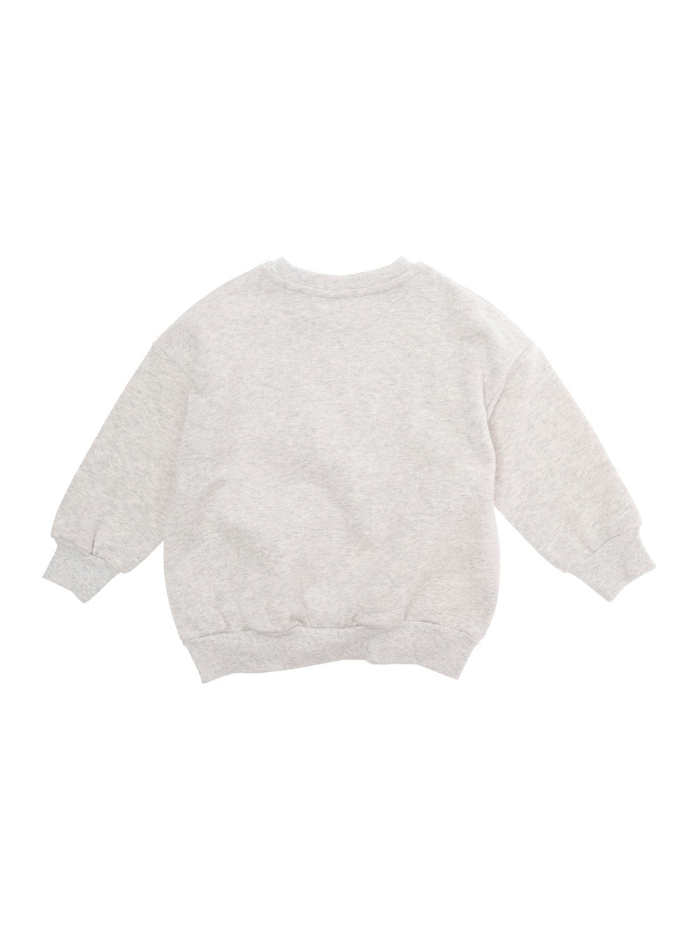 Grey Crewneck Sweatshirt With Embroidered Detail On The Front Cotton Boy Organic Sweatshirts