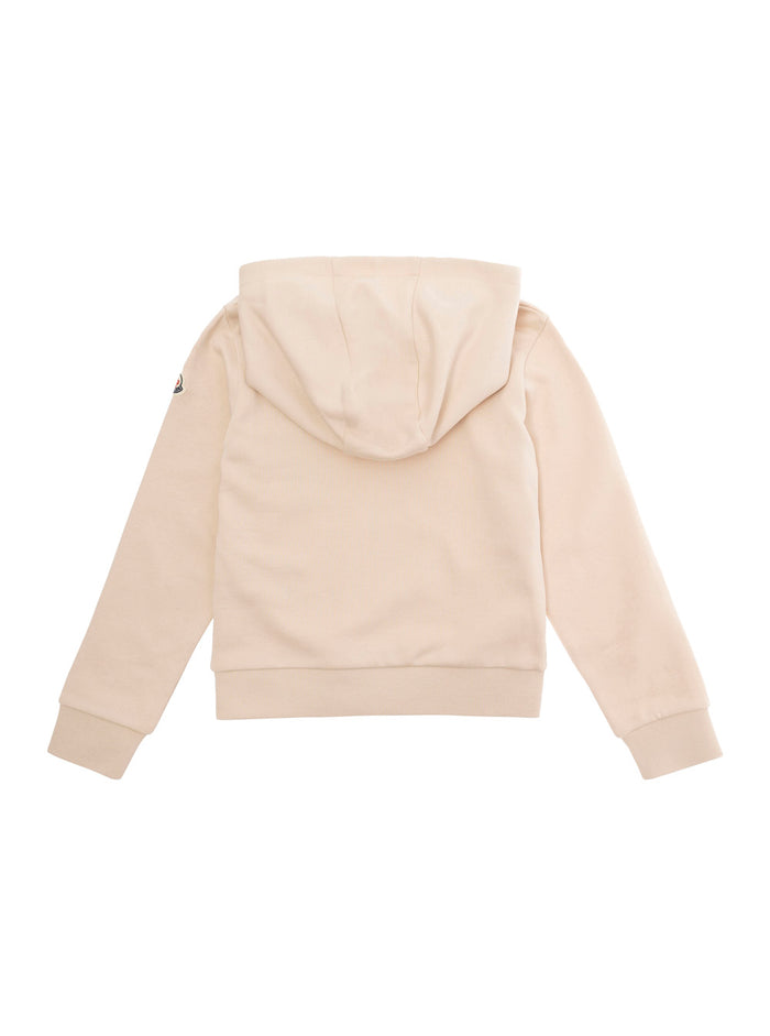 Beige Hoodie With Logo Detail Cotton Boy Sweatshirts