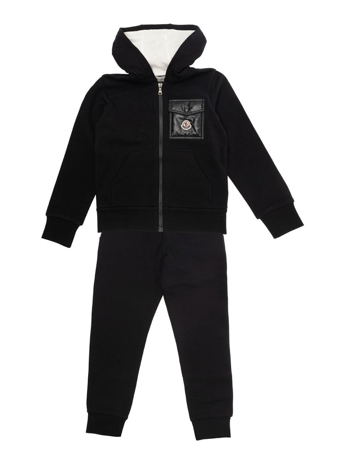 Black Sweatshirt And Pants Ensemble Jersey Boy Polyamid Suits