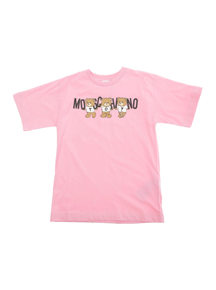 Pink T-Shirt With Logo Lettering Print Cotton Girl Tshirts And Polo Shirts