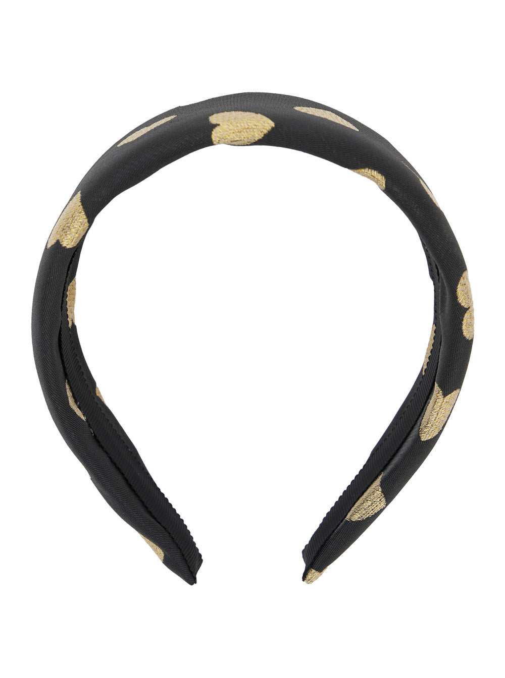Black Headband With Heart Print Tech Fabric Girl Hair Accessories