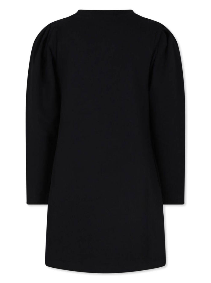 Black Dress With Logo Print Stretch Cotton Girl Elastane