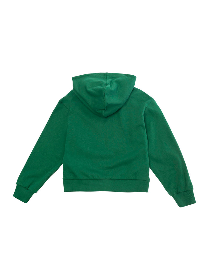 Green Hoodie With Teddy Print Cotton Boy Sweatshirts