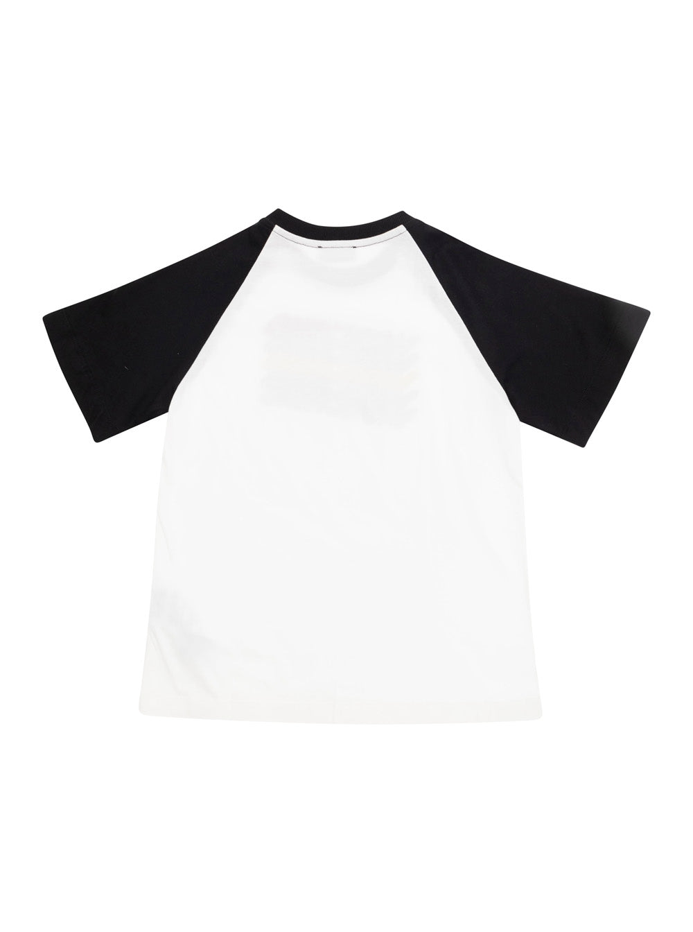 White And Black T-Shirt With Contrasting Sleeves Logo Print Cotton Boy Tshirts Polo Shirts