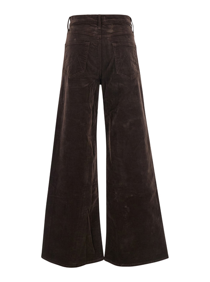 Ditcher Brown Five Pockets Jeans With Wide Leg Corduroy Woman Cotton