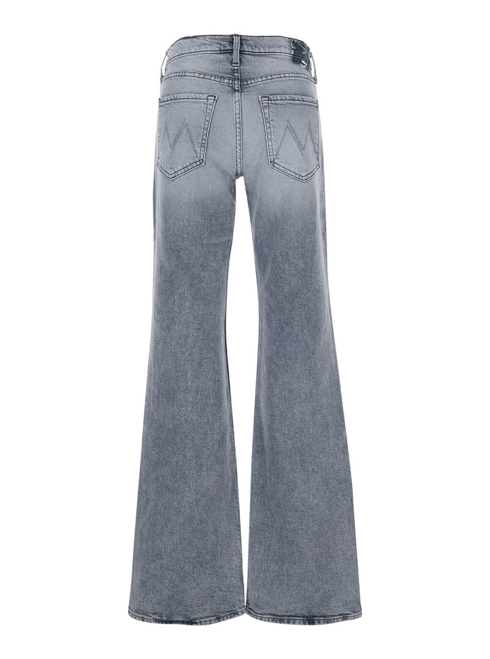 The Bookie Heel Grey Flared Jeans Stretch Denim Woman Cotton Elastane