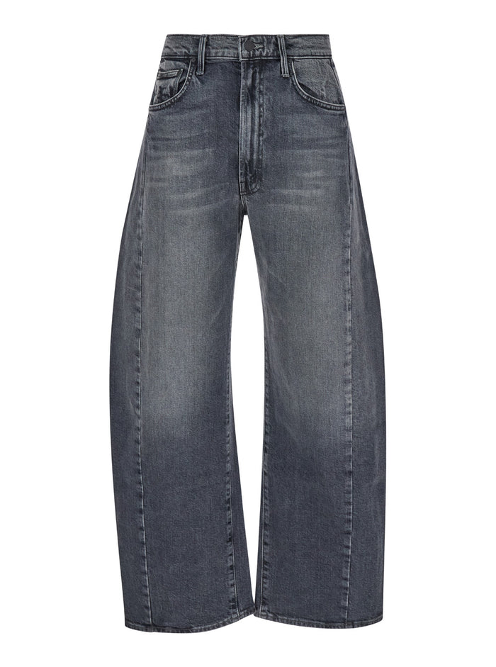 The Half Pipe Flood Grey Jeans With High Waist And Belt Loops Denim Woman Cotton
