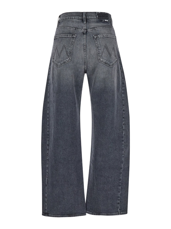 The Half Pipe Flood Grey Jeans With High Waist And Belt Loops Denim Woman Cotton