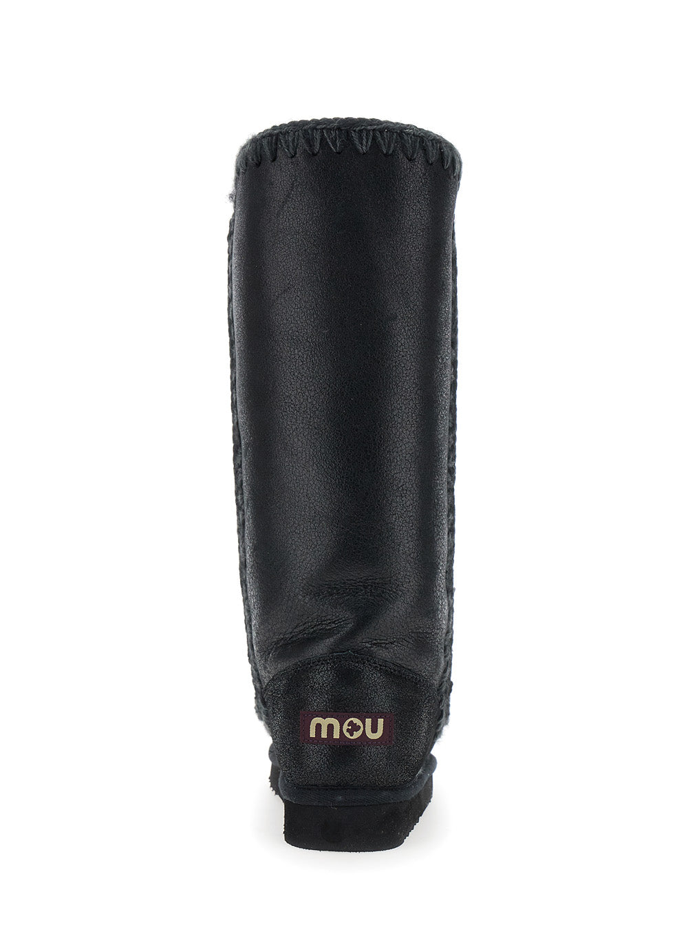 Eskimo Black Boots With Rear Logo Application Leather Woman Double Face Sheep Skin