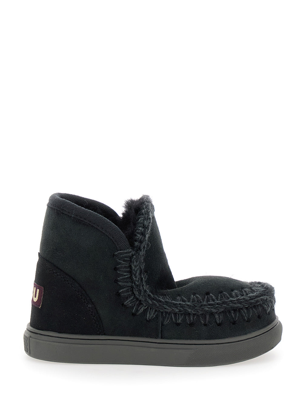 Black Eskimo Ankle Boots Leather Girl Double Face Sheep Skin