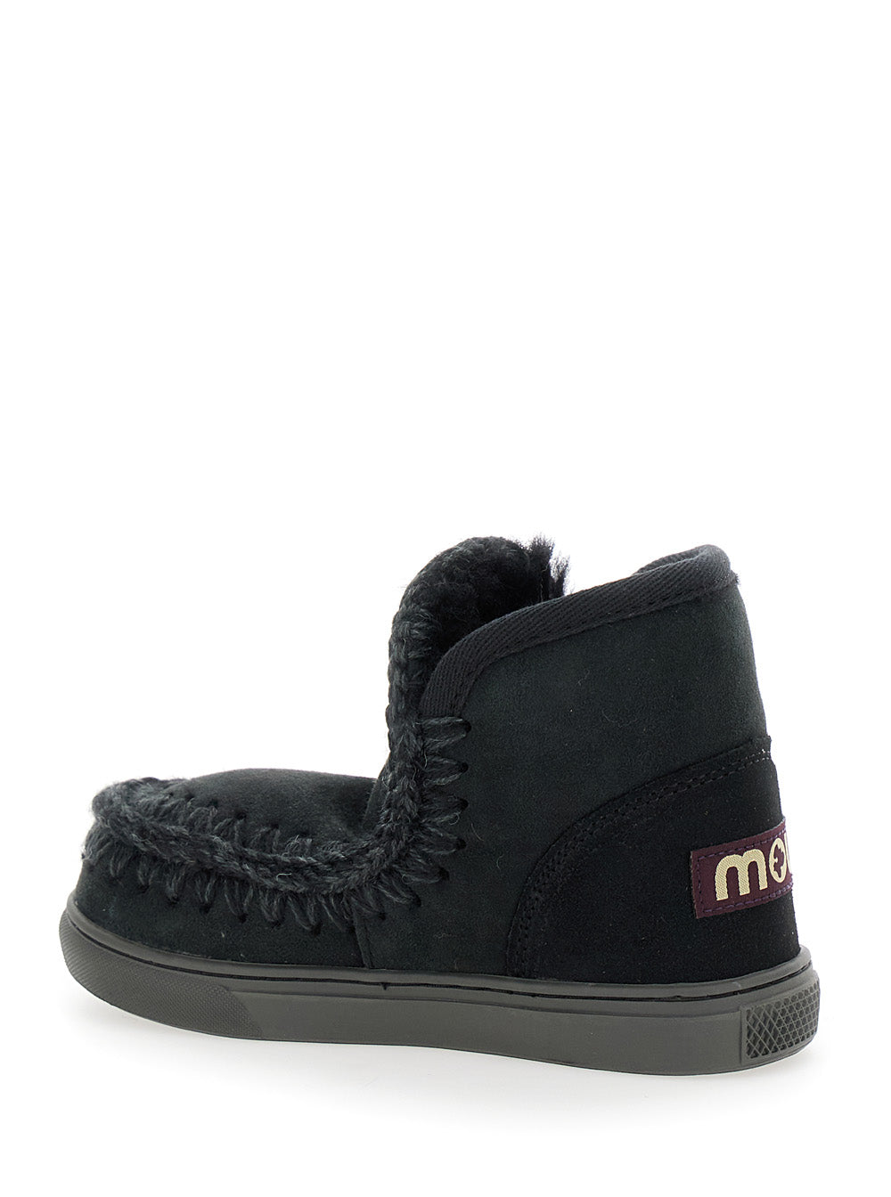 Black Eskimo Ankle Boots Leather Girl Double Face Sheep Skin