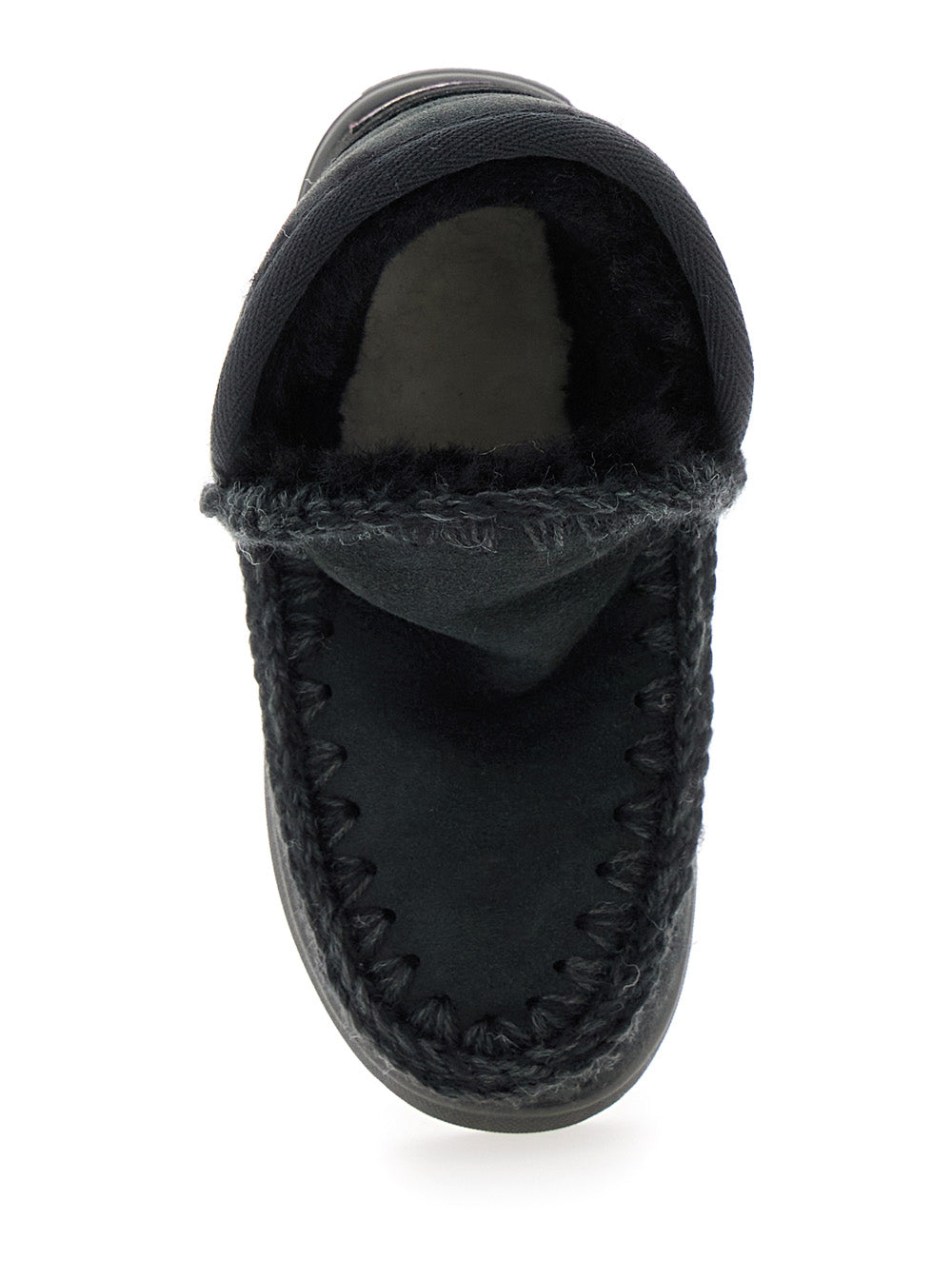 Black Eskimo Ankle Boots Leather Girl Double Face Sheep Skin