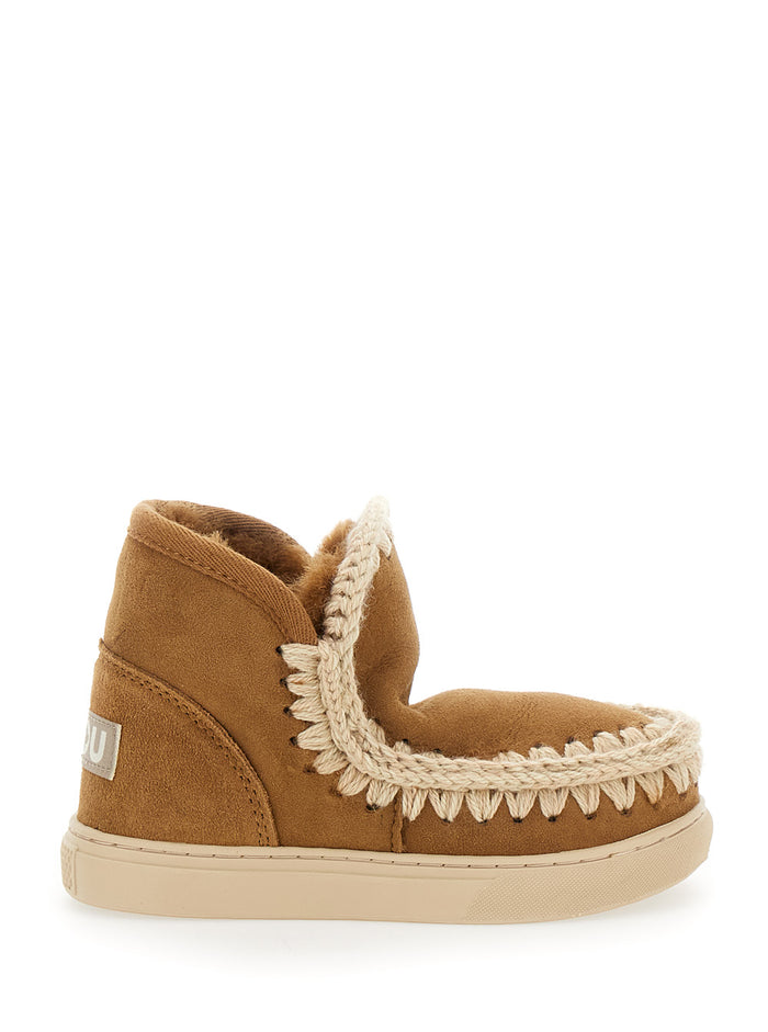 Brown Eskimo Ankle Boots Leather Girl Double Face Sheep Skin