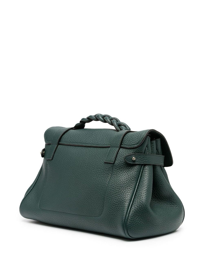 Mulberry Womans Alexa Heavy Green Leather Handbag Bovine Hand Bags