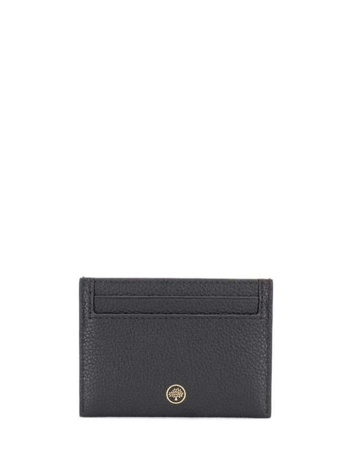 Continental Grey Leather Card Holder With Logo Black Bovine Products