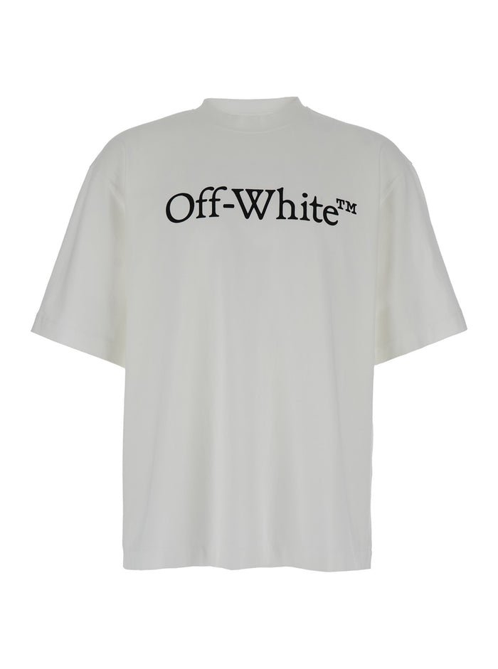 Oversized White T-Shirt With Contrasting Logo Print Cotton Man Tshirts And Polo Shirts