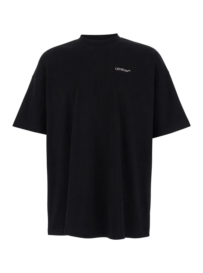 Black T-Shirt With Vanish Arrow Motif And Logo Print Cotton Man Tshirts Polo Shirts