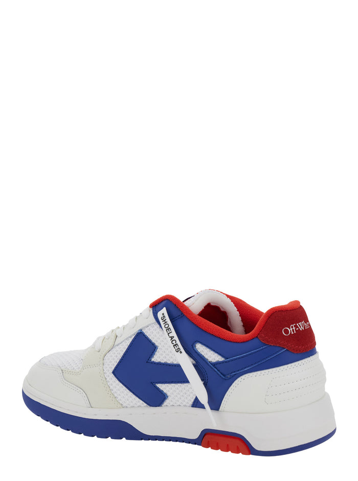 Slim Out Of Office Multicolor Low Top Sneakers With Arrow Motif And Zip-Tie Tag Mesh Inserts Leather Man