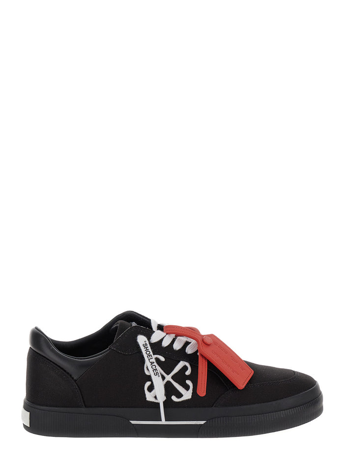 Black Low Top Sneakers With Arrow And Tag Detail Canvas Man