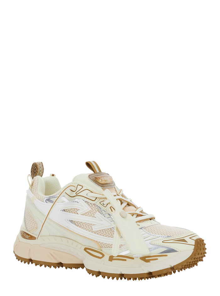 Be Right Back Pink Sneakers With Logo Patch On The Tongue And Arrows Motif Tech Fabric Woman
