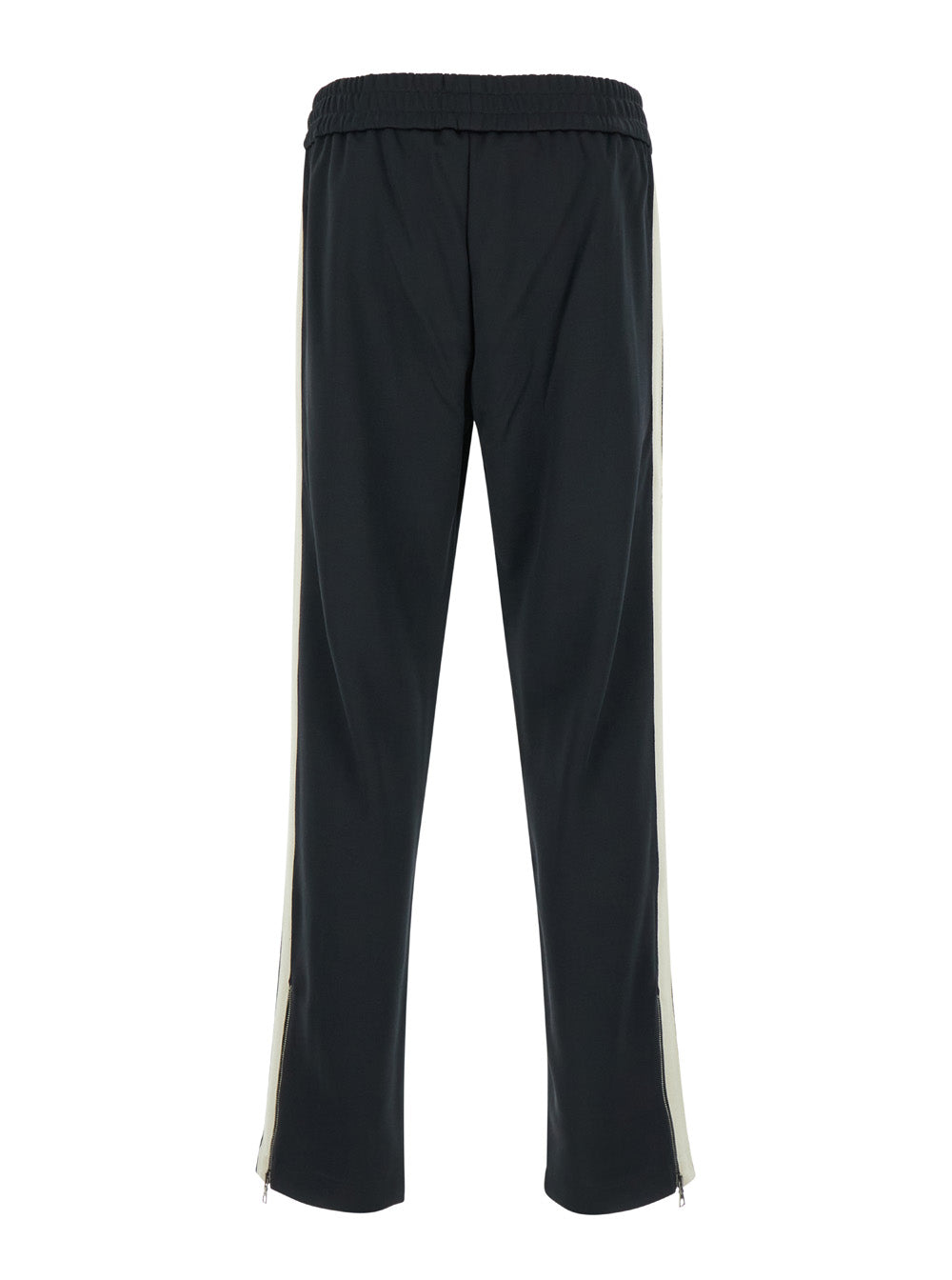 Black High Waist Pants With Logo Lettering On The Front Tech Fabric Man Polyester Trousers