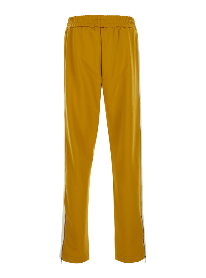 Orange High Waist Pants With Logo Lettering On The Front Tech Fabric Man Polyester Trousers