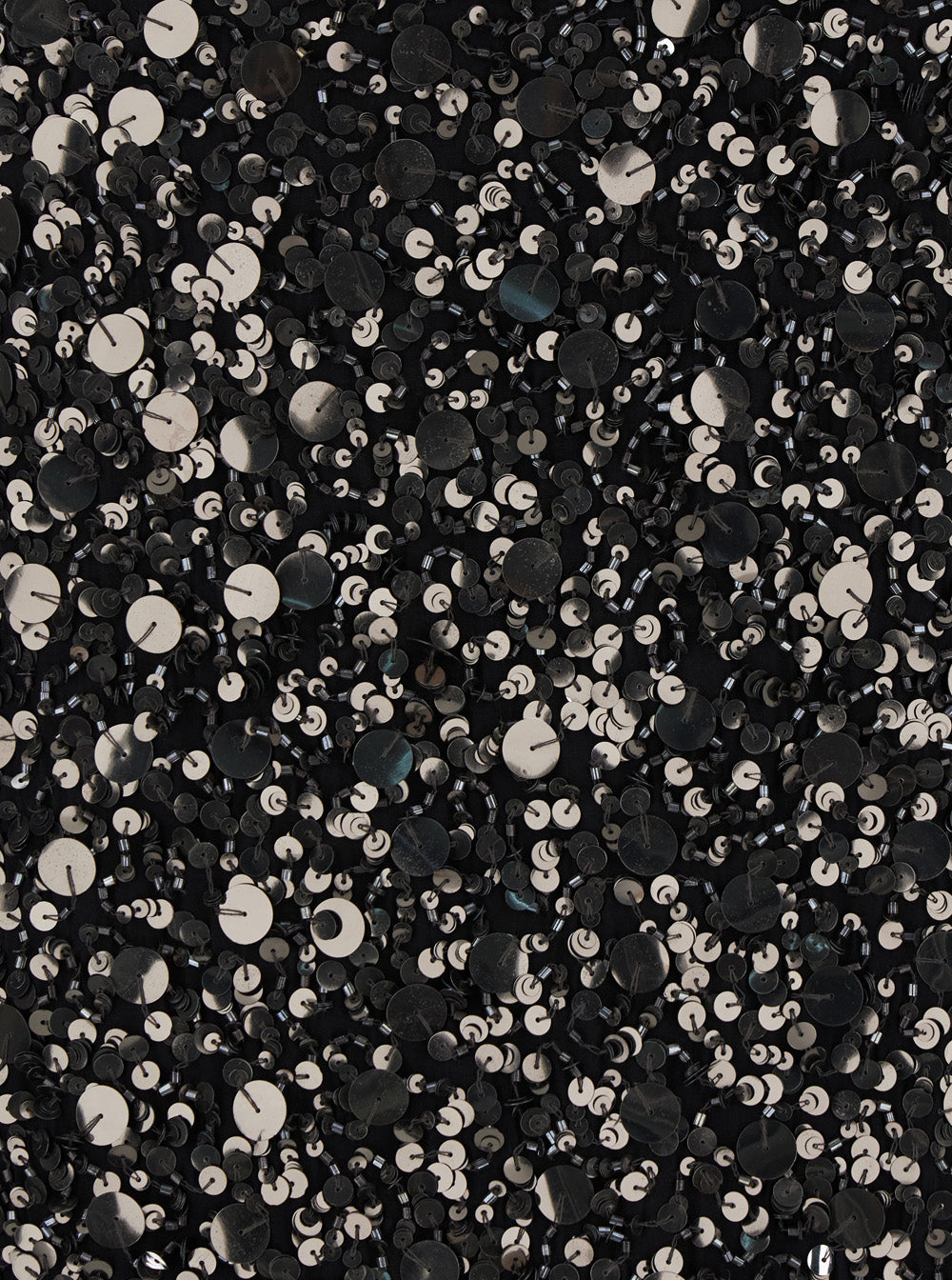 Grey Sequin Short Dress Tech Fabric Woman