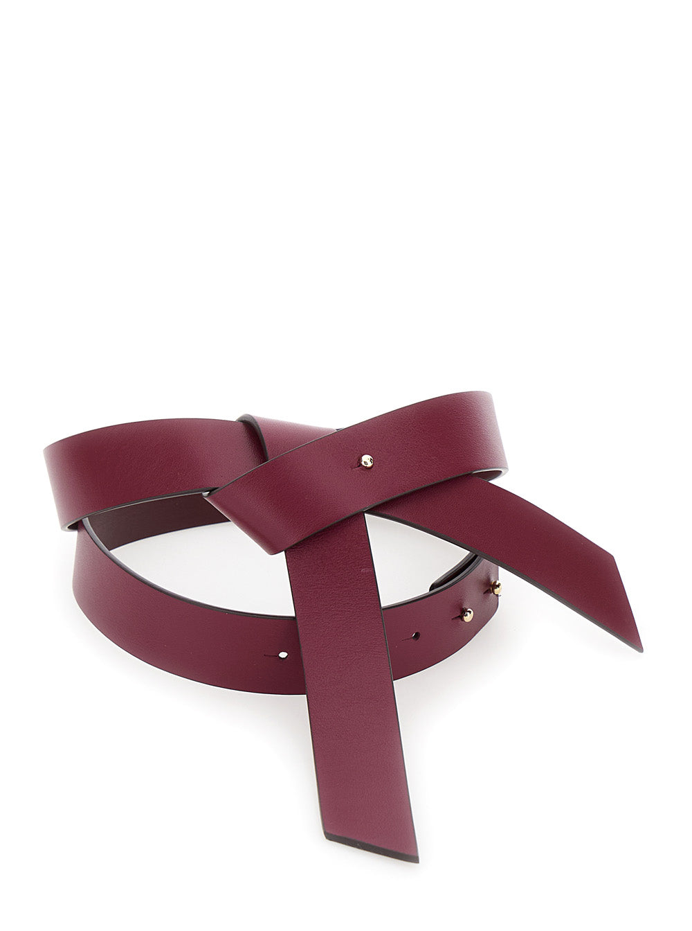 Bordeaux Belt With Knot Detail Leather Woman