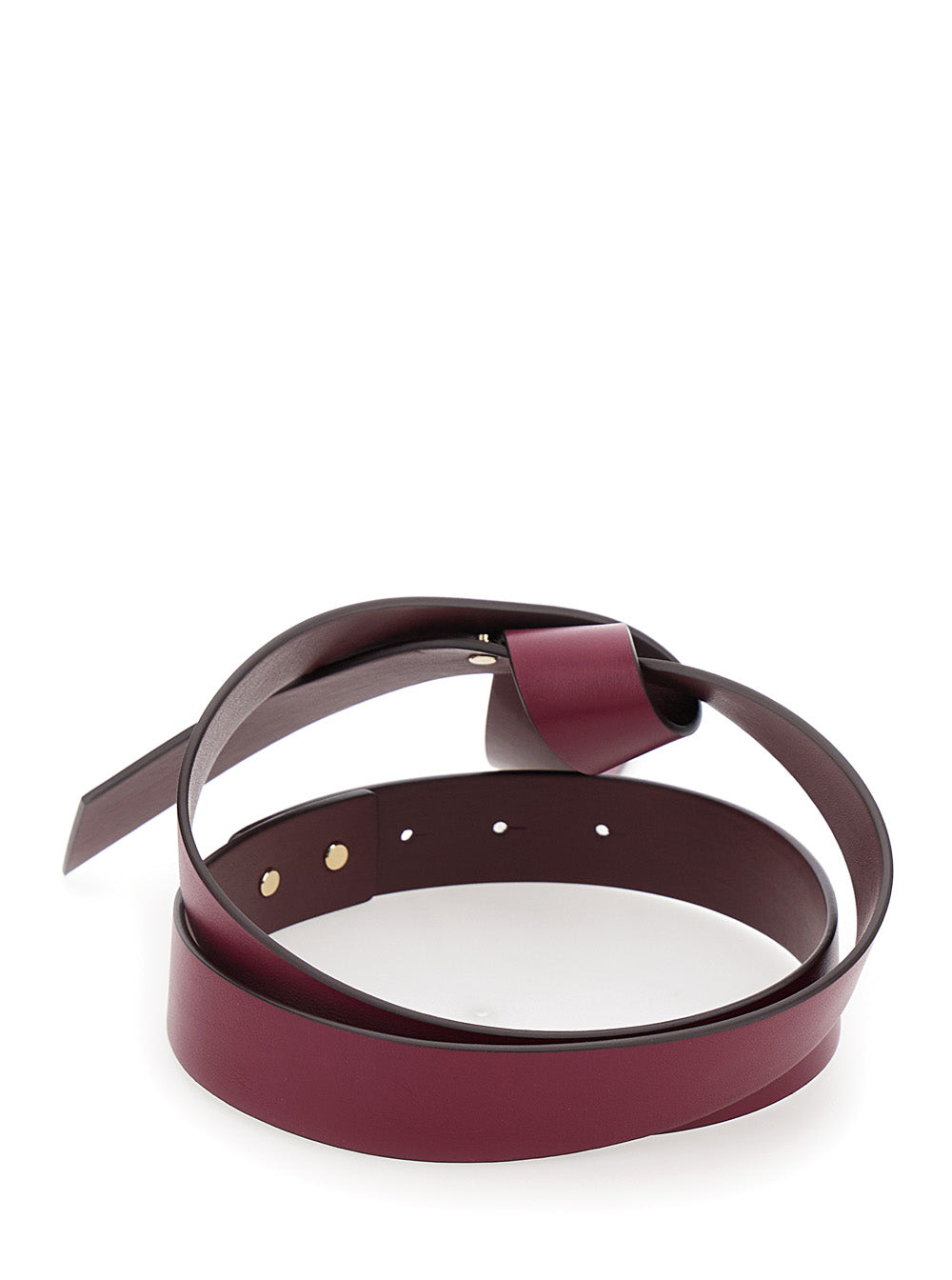 Bordeaux Belt With Knot Detail Leather Woman