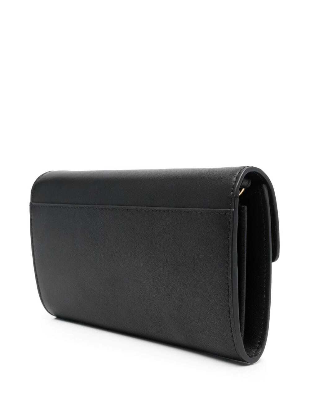 Love One Wallet Black Crossbody Bag With Birds Detail Smooth Leather Woman Mini
