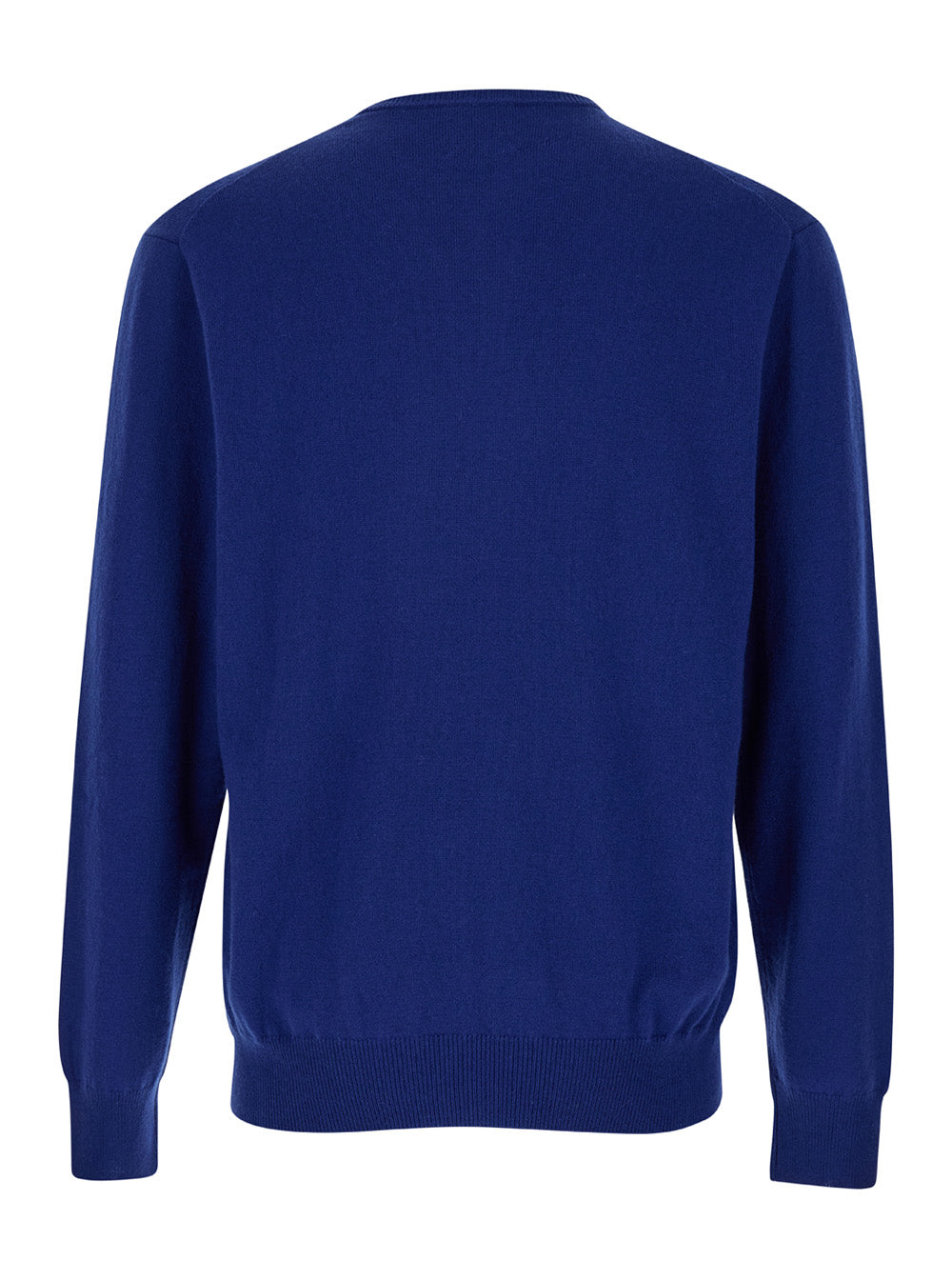 Blue Crewneck Long Sleeve Sweater in Cashmere Man Blu Jersey