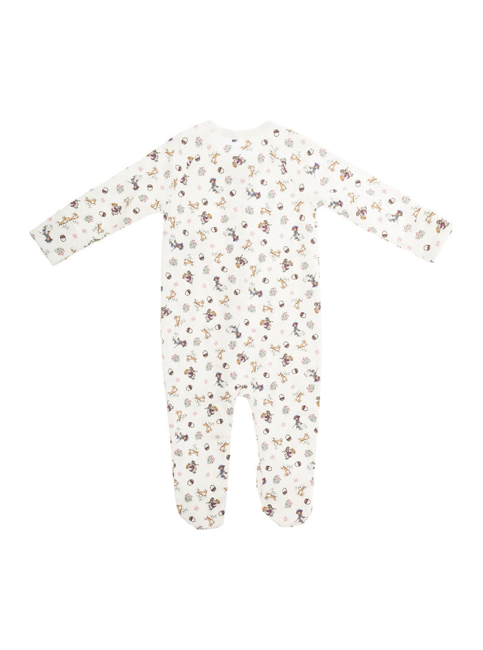 Multicolor Babygrow With All-Over Polo Bear Motif And Matching Set Cotton Baby Suits