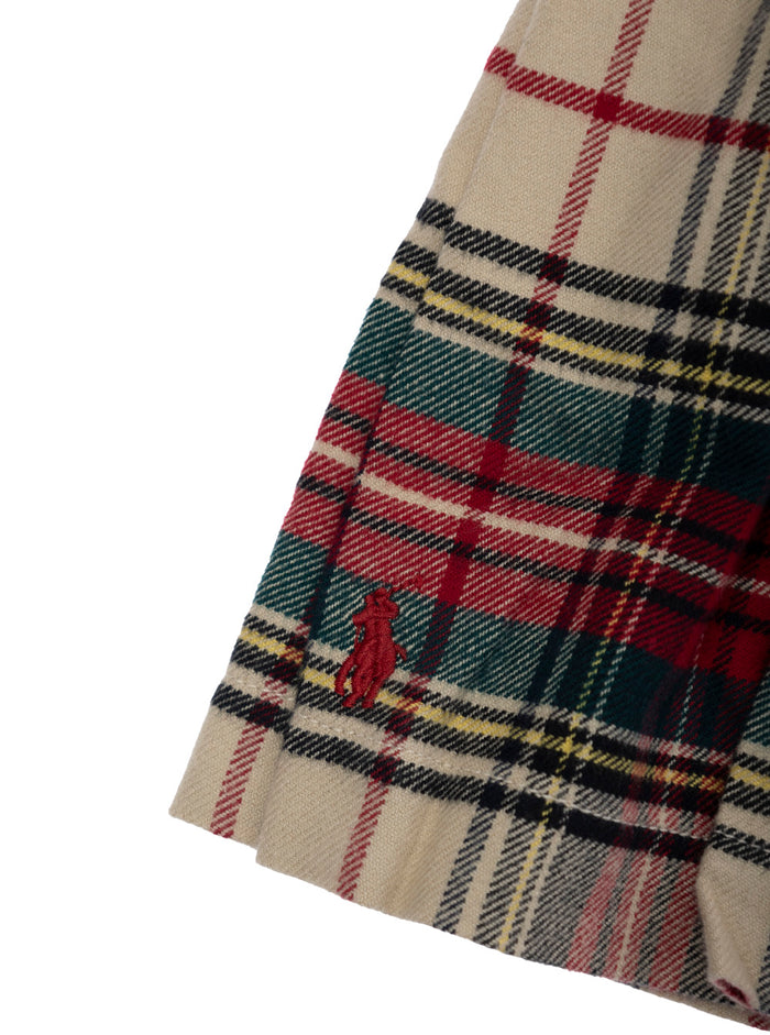 Multicolor Pleated Skirt With Striped Pattern Detail Cotton Girl