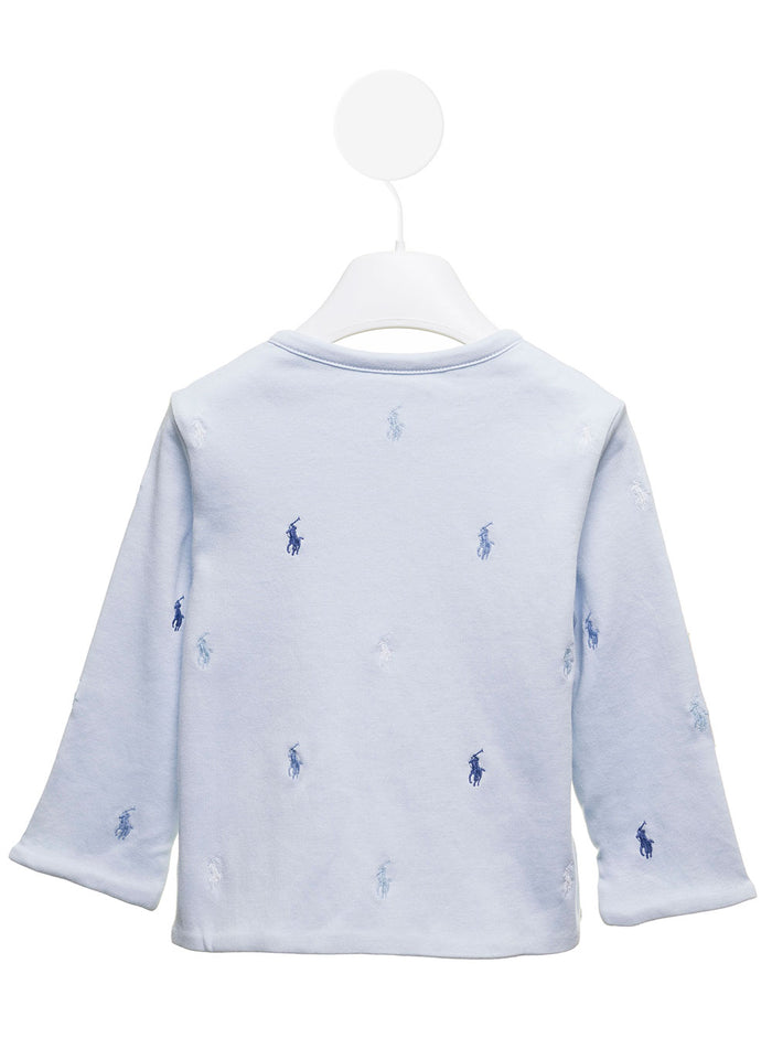 Light Blue Cotton Cardigan Polo Ralph Lauren Kids Jersey