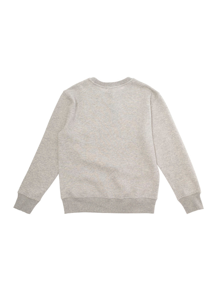 Grey Crewneck T-Shirt With Maxi Print Polar Bear On The Front Cotton Blend Boy Polyester Jersey
