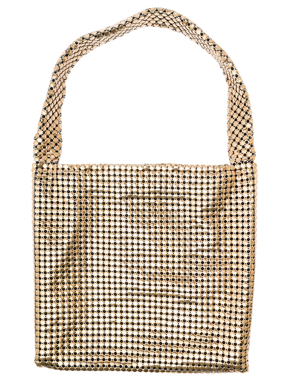 Pixel Gold-Tone Tote Bag Metallic Mesh Woman Alluminium Shoulder