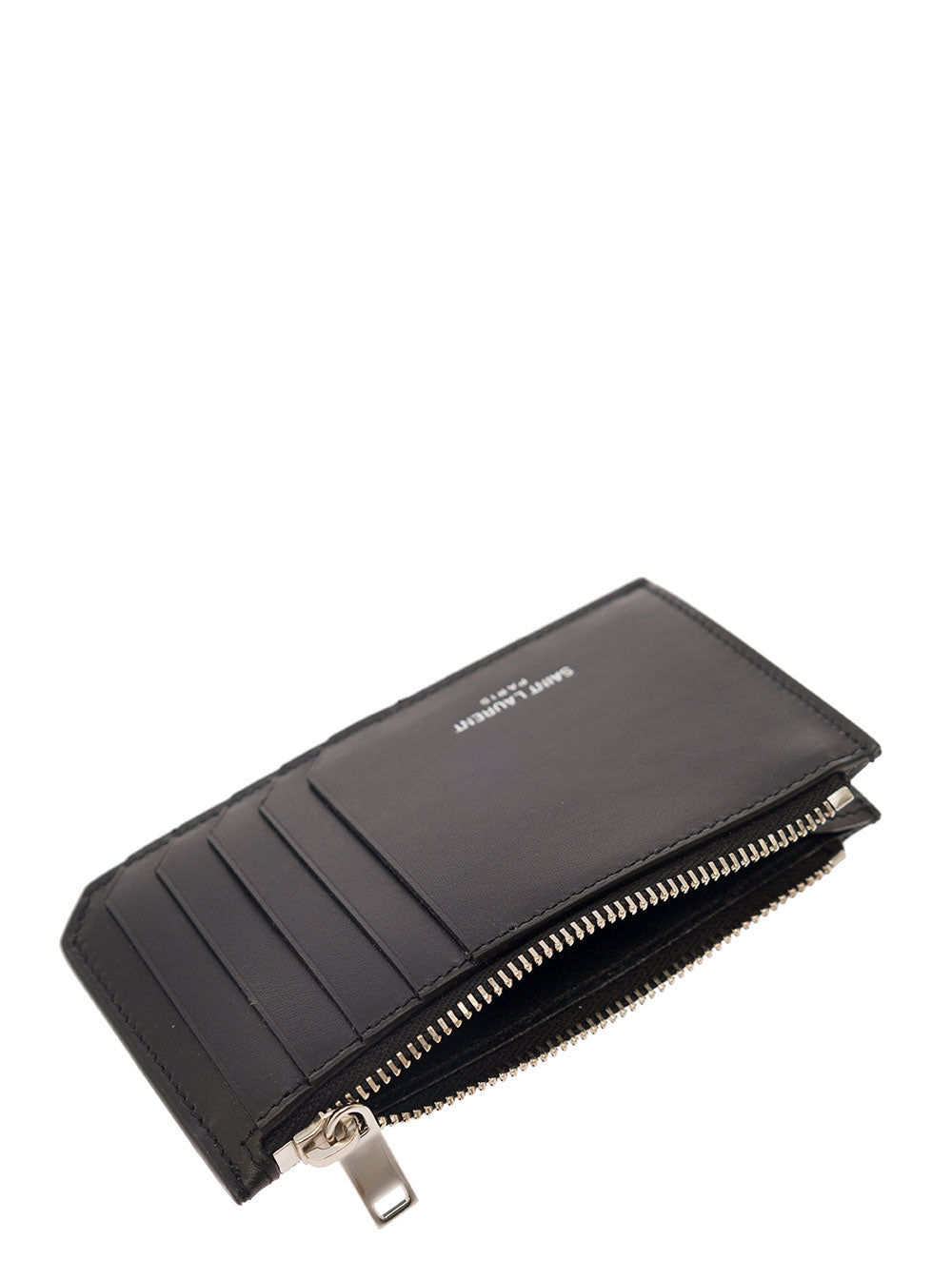 Black Card-Holder With Embossed Logo In Leather Man Calf Products