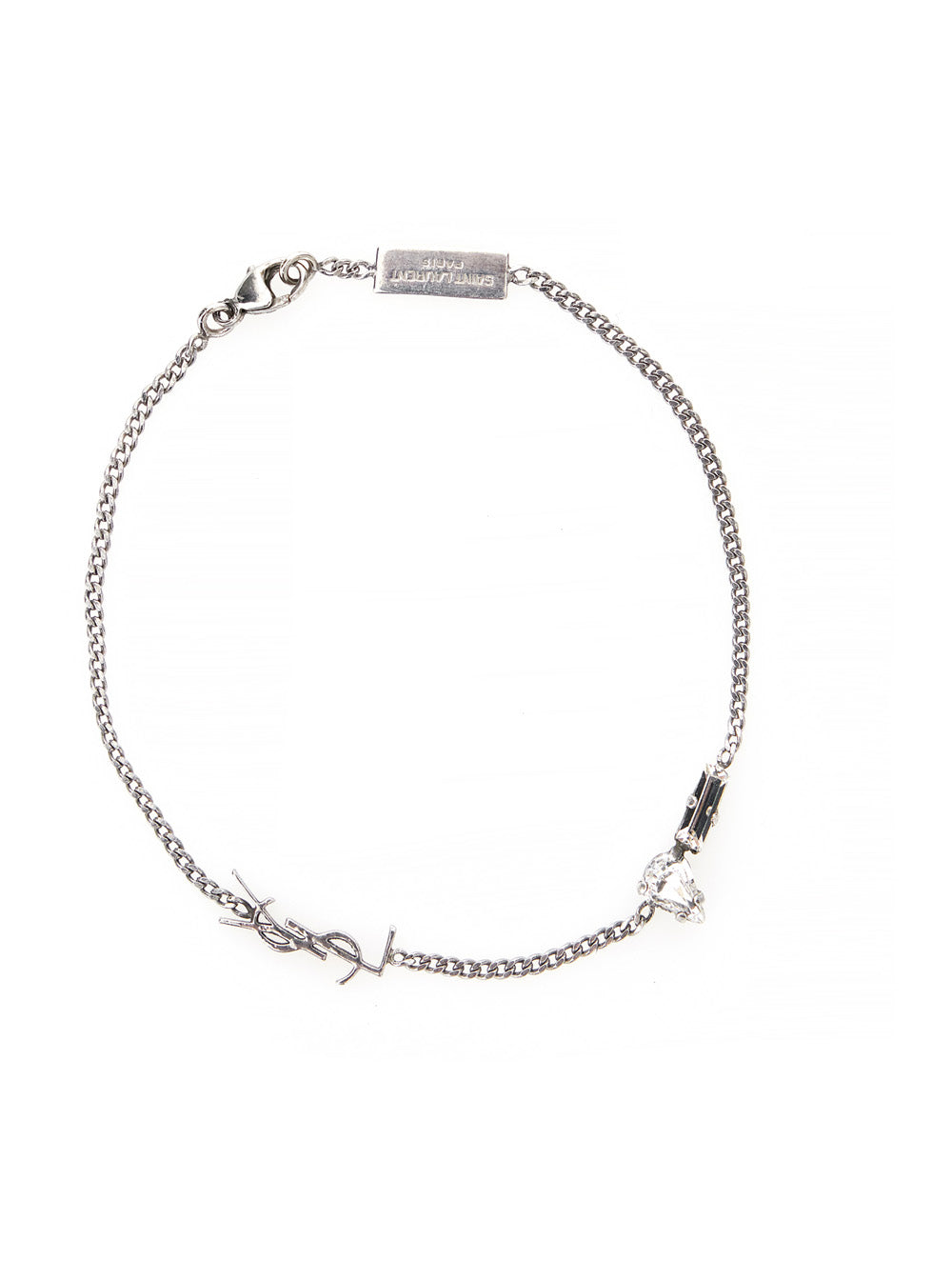 Opyum Silver-Colored Bracelet With Rhinestone And Charm Brass Man Metallic