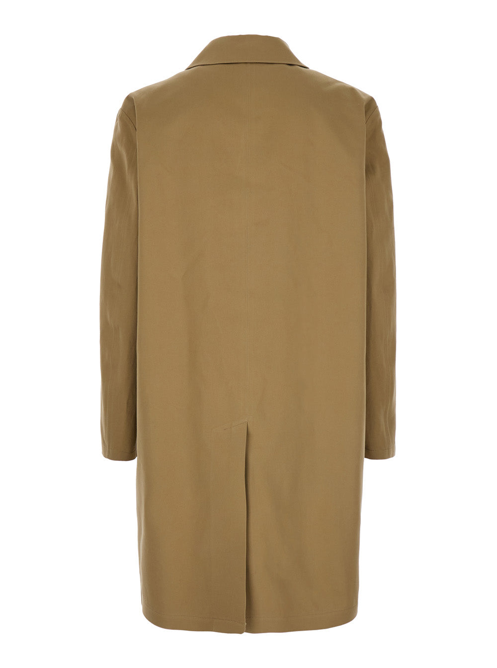Beige Trench with Hidden Button Closure in Cotton Man Outerwear