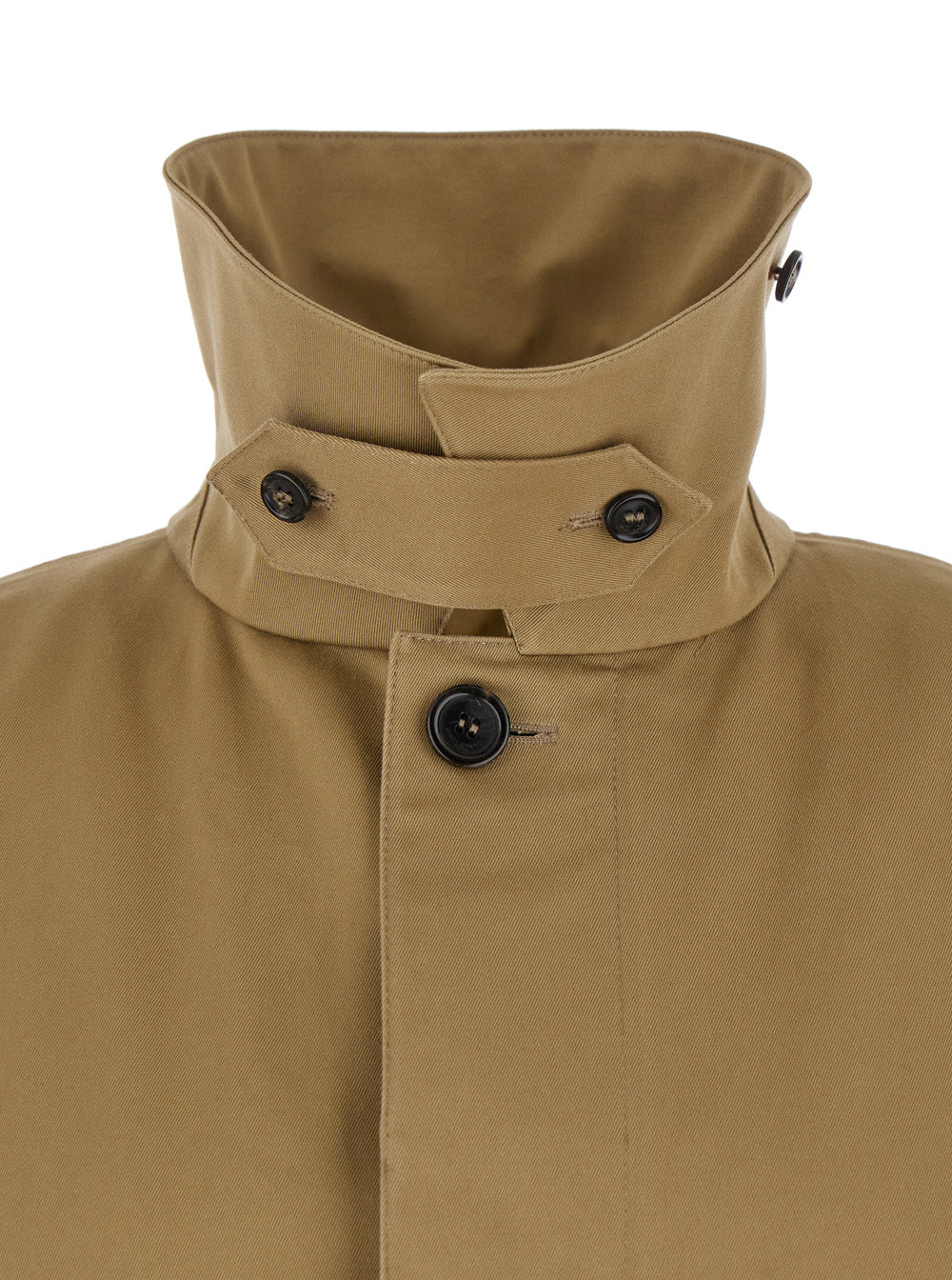 Beige Trench with Hidden Button Closure in Cotton Man Outerwear