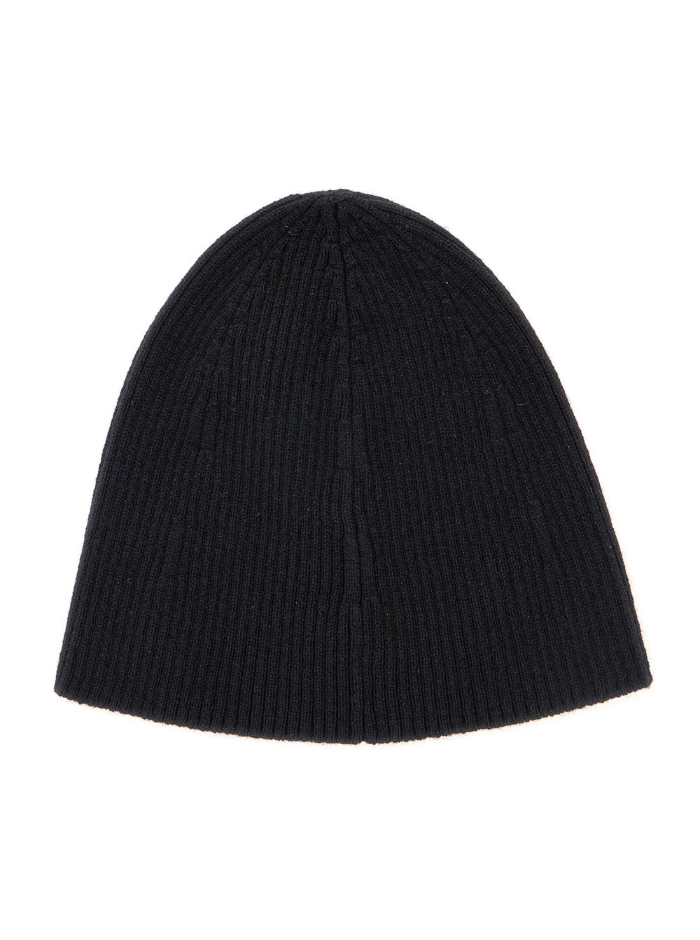 Black Beanie with Logo Patch in Cashmere Man Hats And Gloves
