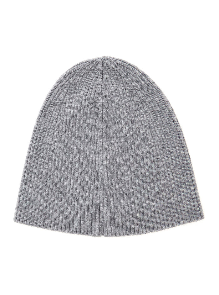 Grye Beanie with Logo Patch in Cashmere Man Grey Hats And Gloves