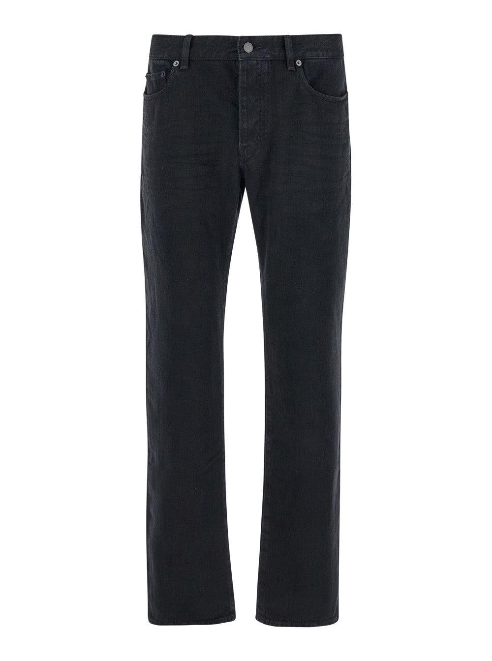 Black Slim Jeans with Logo Patch in Denim Man 100 % Cotton