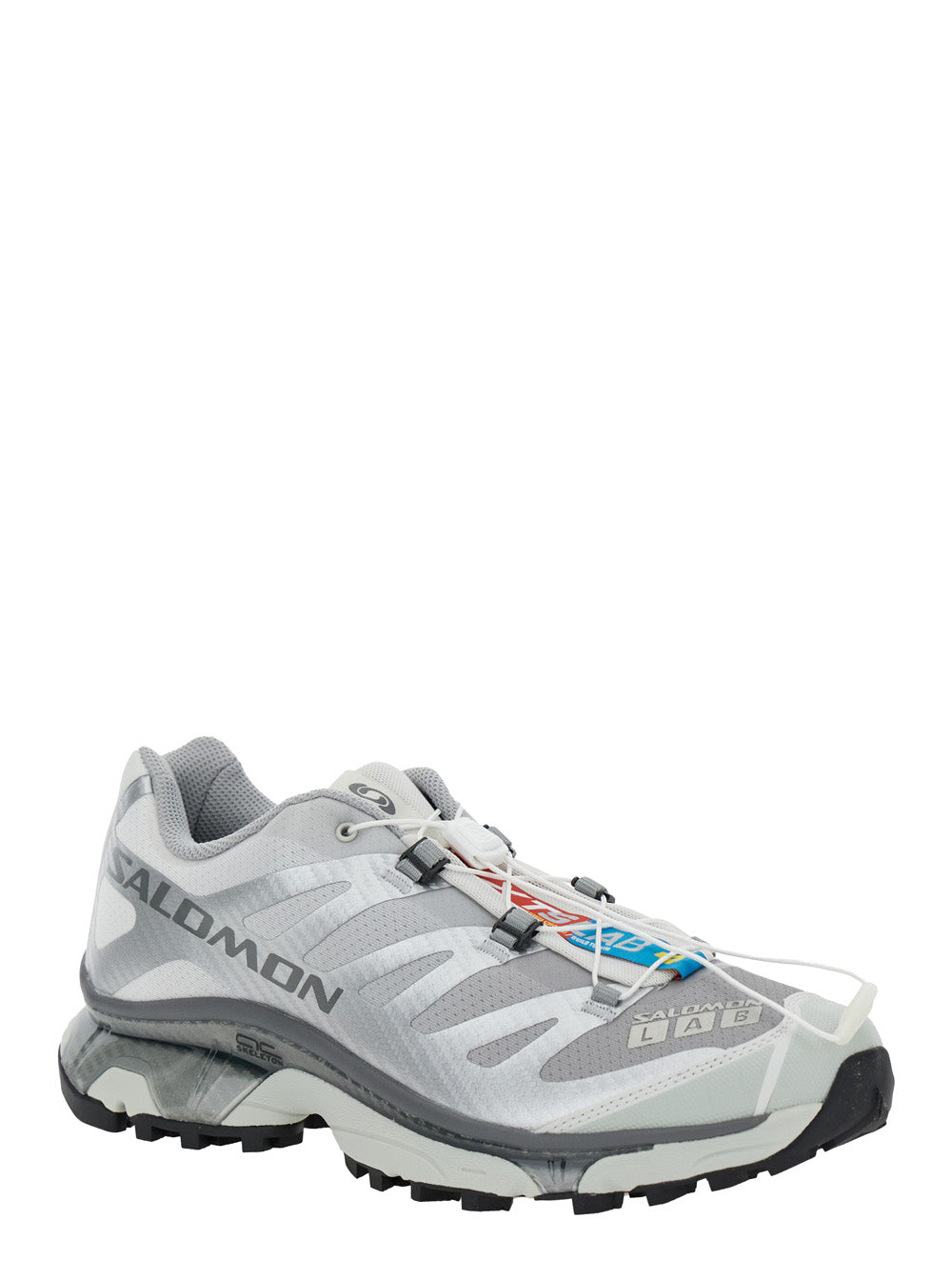 Xt-6 S-Lab Silver Sneakers With Drawstring Mesh And Tech Fabric Metallic