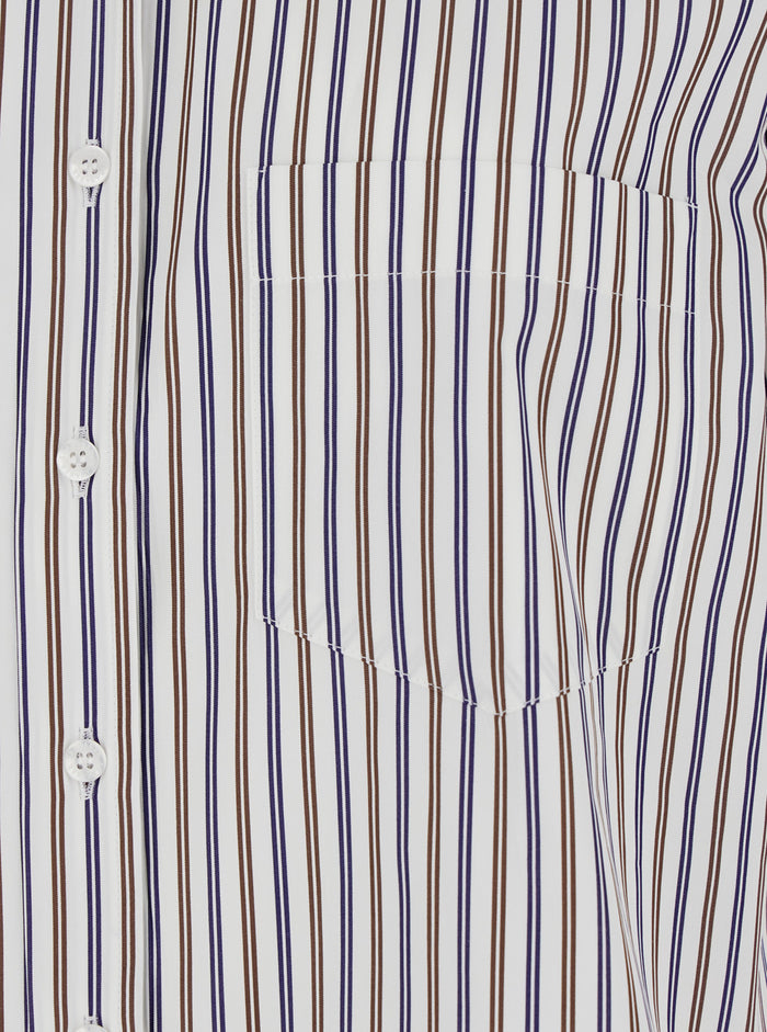 Kim Multicolor Oversized Striped Shirt Fabric Woman Cotton And Blouses