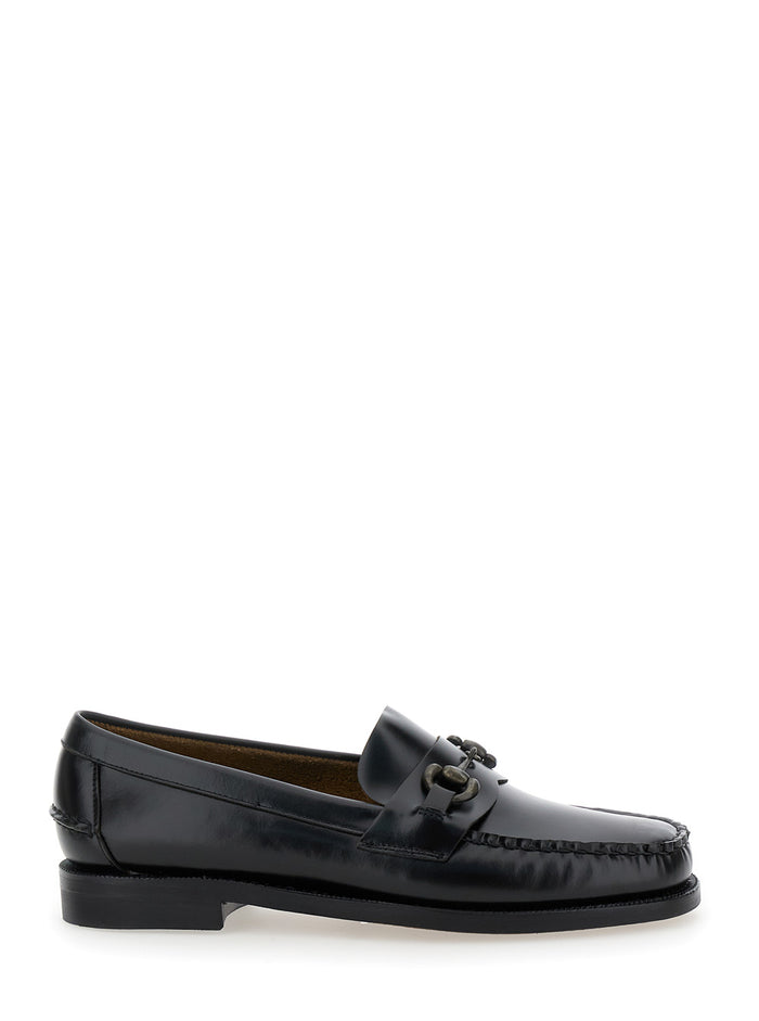Classic Joe Black Loafers With Decorative Horsebit Brushed Leather Man