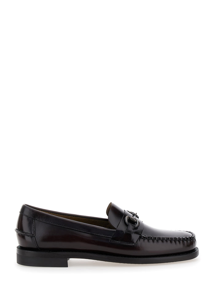 Joe Bordeaux Pull-On Loafers With Horsebit Detail Leather Man